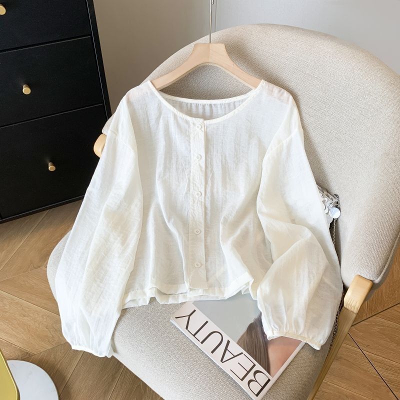 春季新款白色长袖衬衫
