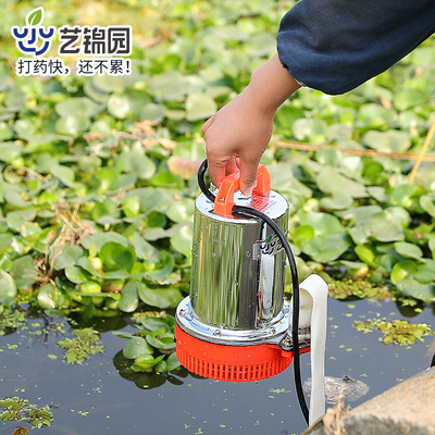 浇菜潜水泵充电式12v大功率花园水泵便携式浇菜无线户外小抽水泵