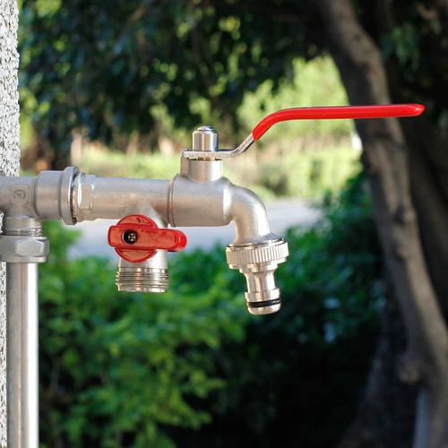 6 -Точка резьба полная медная водопроводная кран двойная мульти -функциональная стиральная машина быстрого подключения вода двойной заголовок и еще один в двух розетках