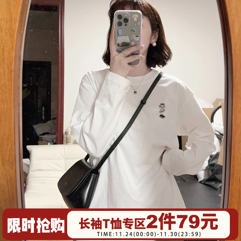 复古小众宽松长袖t恤内搭