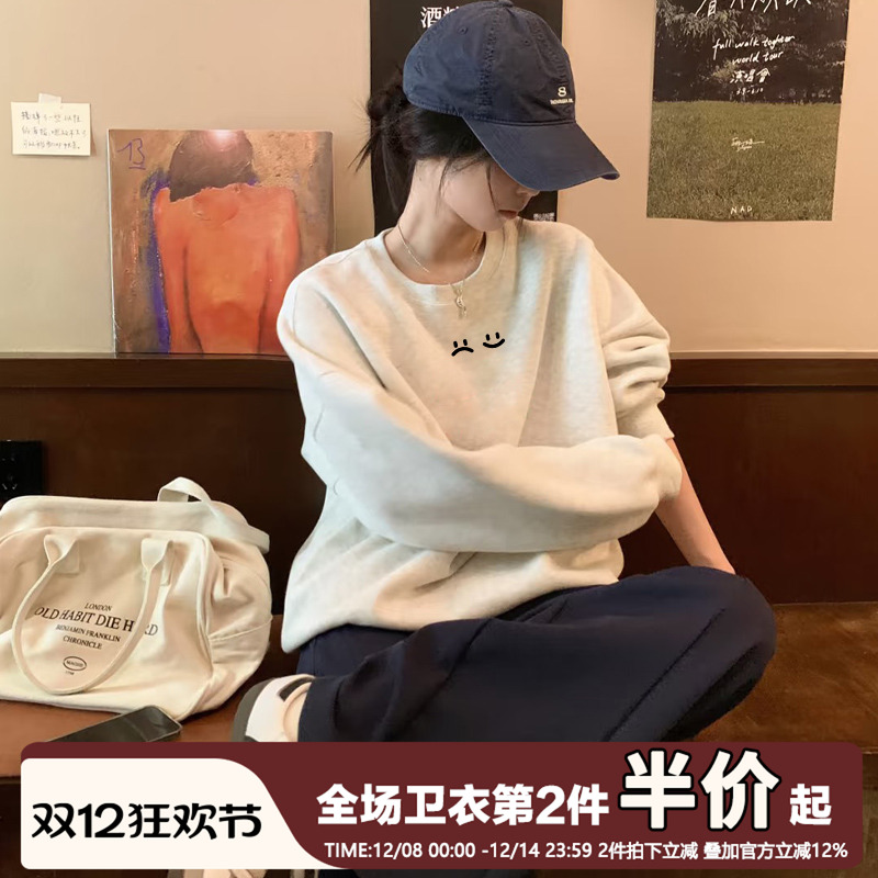 复古休闲美式慵懒风大码卫衣潮