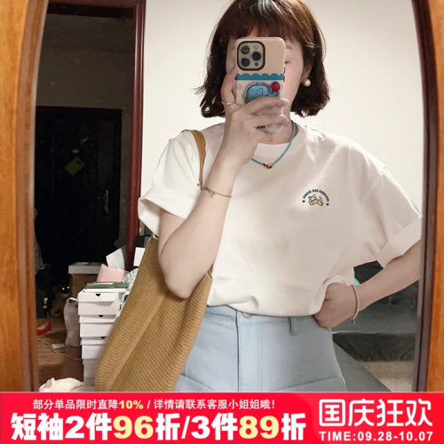 学院风纯棉韩版显瘦短袖t恤女夏