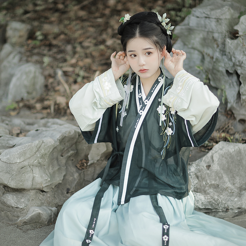 红鸾小榭正品原创唐褙子雪纺面料