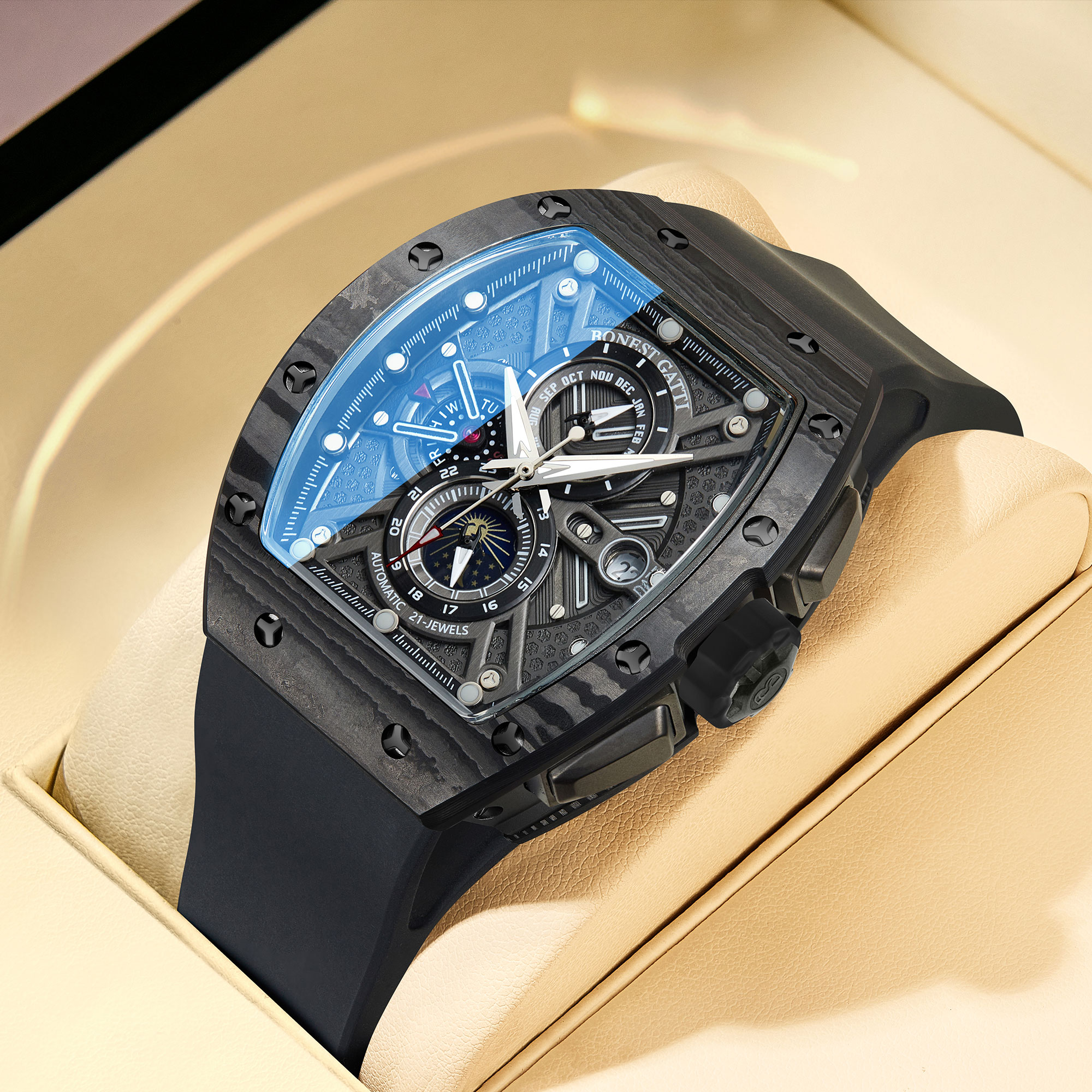 2025新款布加迪男士机械手表送礼