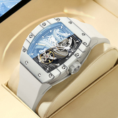 2025新款 布加迪全自动机械表碳纤维手表男士 酒桶型腕表大表盘潮流