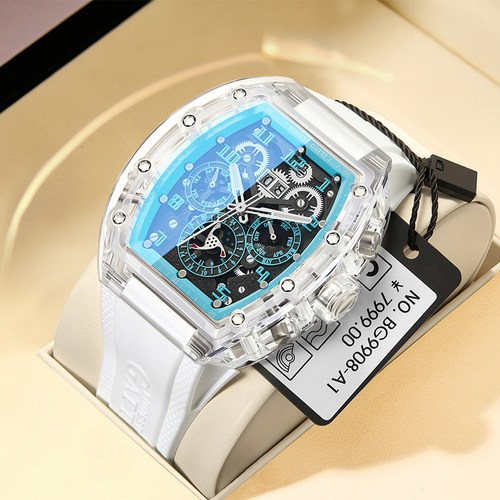 布加迪限量版男士机械表酒桶型