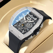 牌德男士 德国新款 布加迪全自动机械手表理查名正品 腕表夜光满钻表