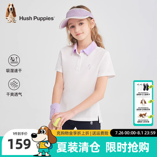女童POLO衫 新款 暇步士童装 2025夏季 大童速干短袖 T恤儿童休闲半袖
