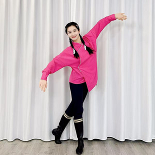 蒙古舞蹈服宽松版男女款大O衫学生艺考舞台表演棉麻慵懒风