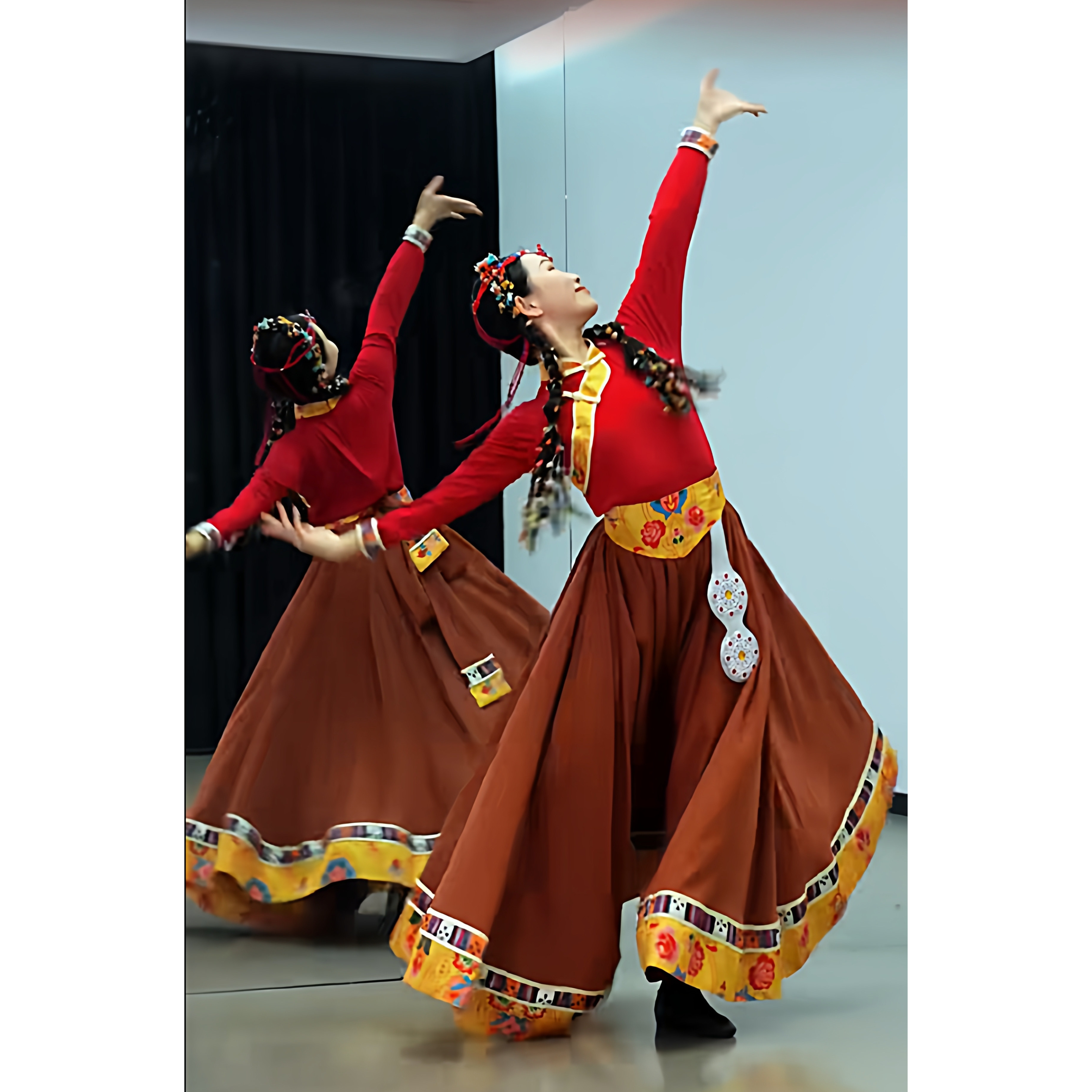 月光洒满草原民族舞蹈演出女艺考练功习裙民族表演大摆裙上衣套装,女装/女士精品,民族服装/舞台装,淘宝优惠券,粉丝福利购,淘宝优惠卷