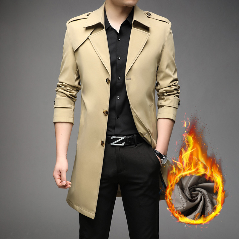 加棉伦巴宝利娇棉服男装衣服男士风衣男款2025冬季中长款外套保暖