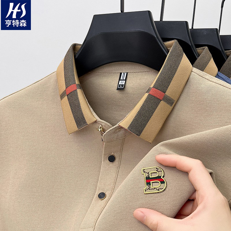 伦巴宝利娇秋冬休闲衣服衫卫衣男款翻领男士百搭长袖男装中年宽松