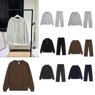 爆款2026运动男款ALLO重磅纯棉连帽衫卫衣宽松休闲男装套装男士女