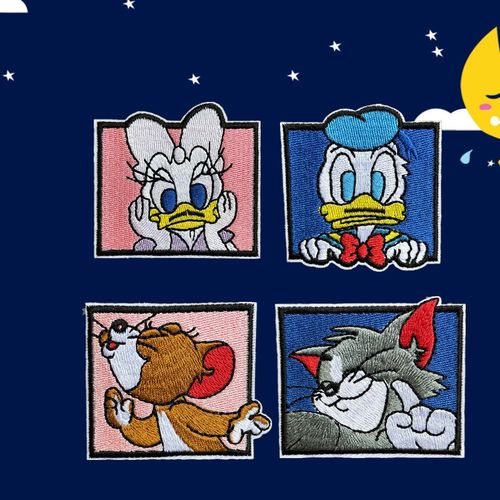 自粘刺绣布贴羽绒服破洞修补装饰图案书包diy粘贴补丁唐老鸭老鼠