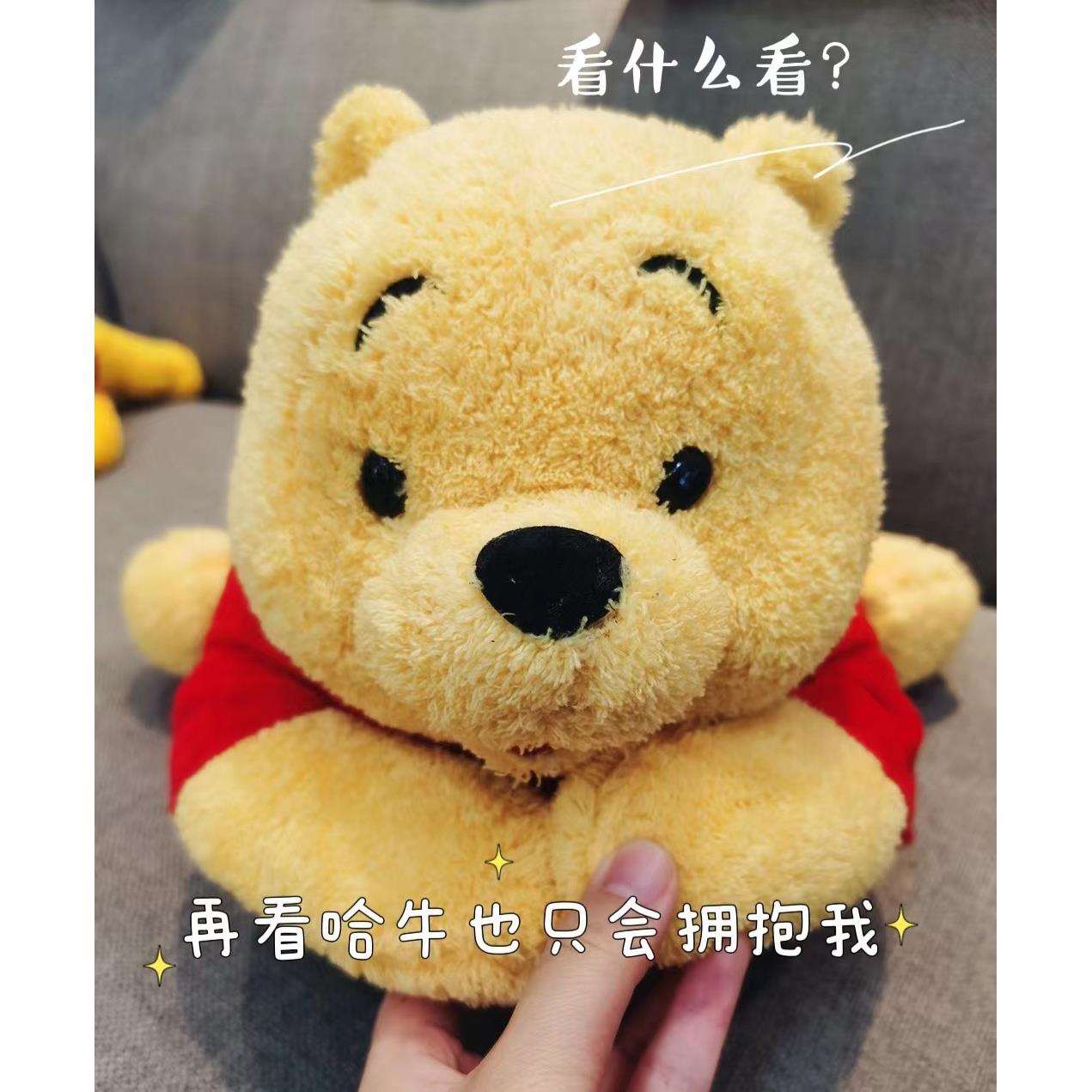 东迪原厂正宫噗噗老维尼纸巾抽毛绒熊公仔汽车宿舍趴趴收纳盒抱枕