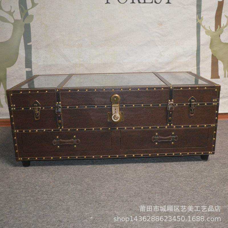 美式乡村茶几多功能简易客厅简约小户型做旧田园茶几电视柜组合