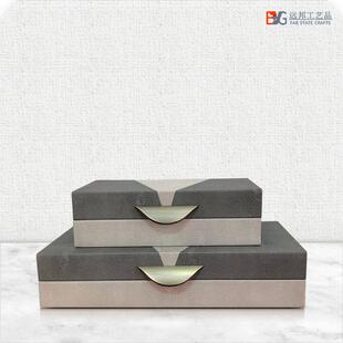 首饰收纳盒样板房软装衣帽间新中式现代简约家居工艺饰品摆件木艺