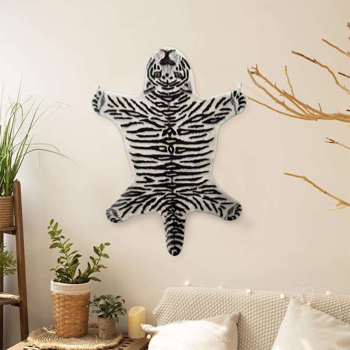 新款白虎仿动物毛壁挂舒适多用提升居住品质（挂毯地毯坐垫）