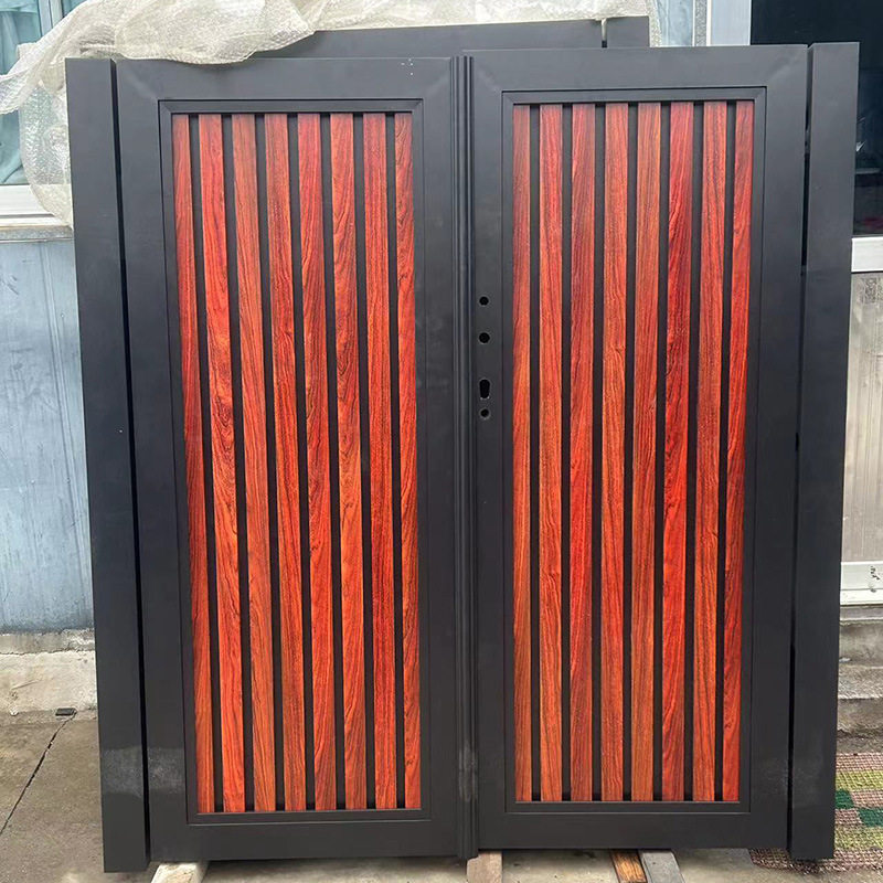 新中式户外大门自建房双开大门别墅铝合金大门庭院铝合金大门