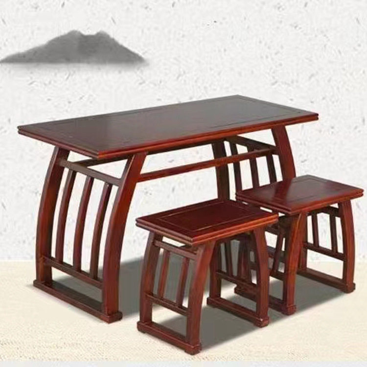 国学桌书法桌子国学课桌椅书画桌围棋茶艺桌培训班实木书法专用桌