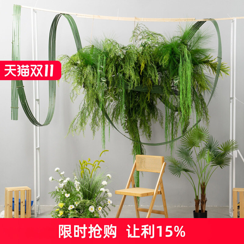 大型仿真植物吊花装饰假绿植花艺成品大堂展厅天花板挂花花艺装置