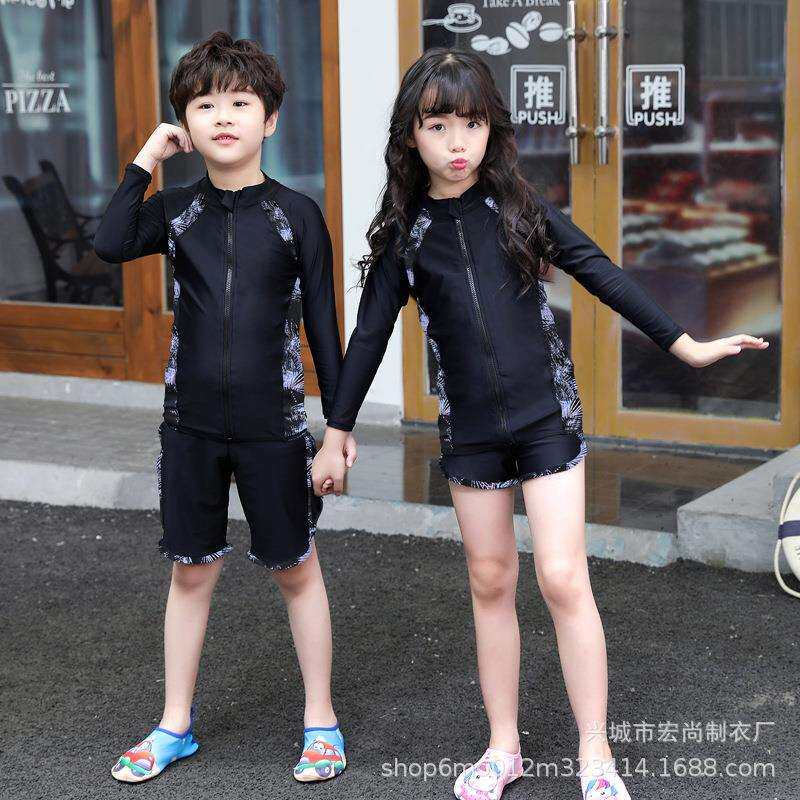 2023儿童中大童潜水服防晒浮潜冲浪水母衣现货泳衣