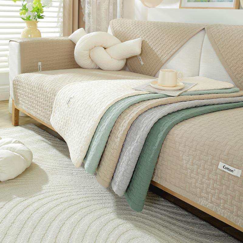 新款纯棉沙发垫四季通用全棉布艺防滑坐垫盖布巾简约现代沙发套罩