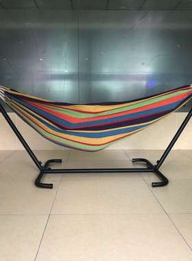 户外野外露营吊床带支架家用室内室外可拆卸折叠帆布秋千架子便携