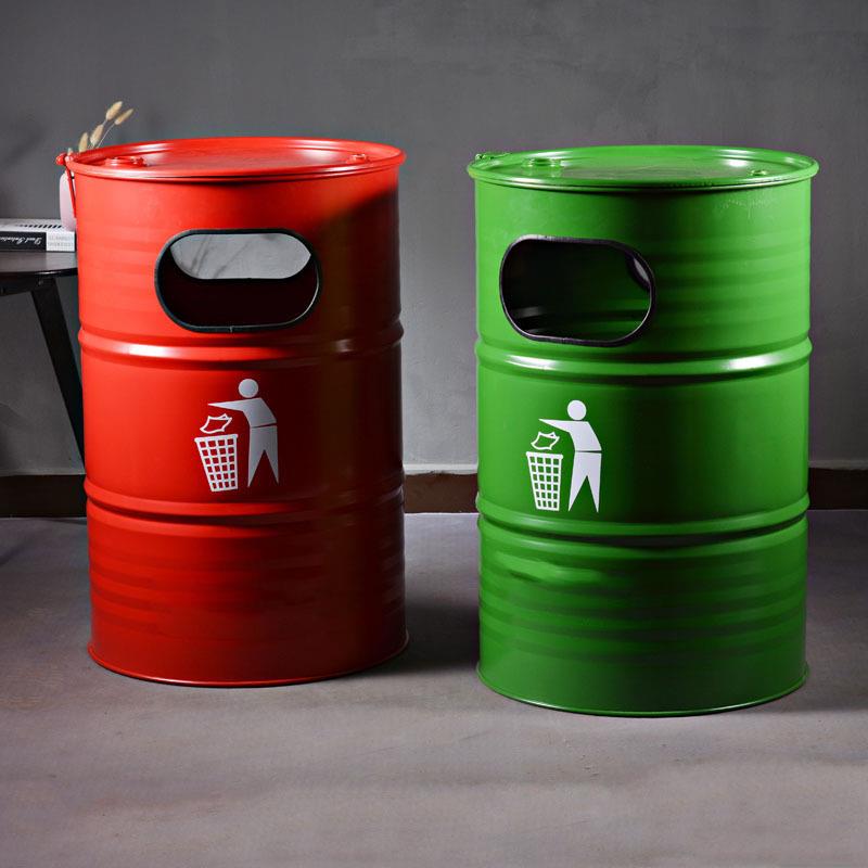 工业风邮筒垃圾桶创意户外垃圾箱多功能厨房餐厅储物柜家居软装饰