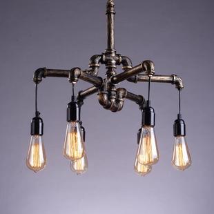 复古怀旧铁艺吊灯工业风水管led吊灯餐厅客厅娱乐场所个性吊灯