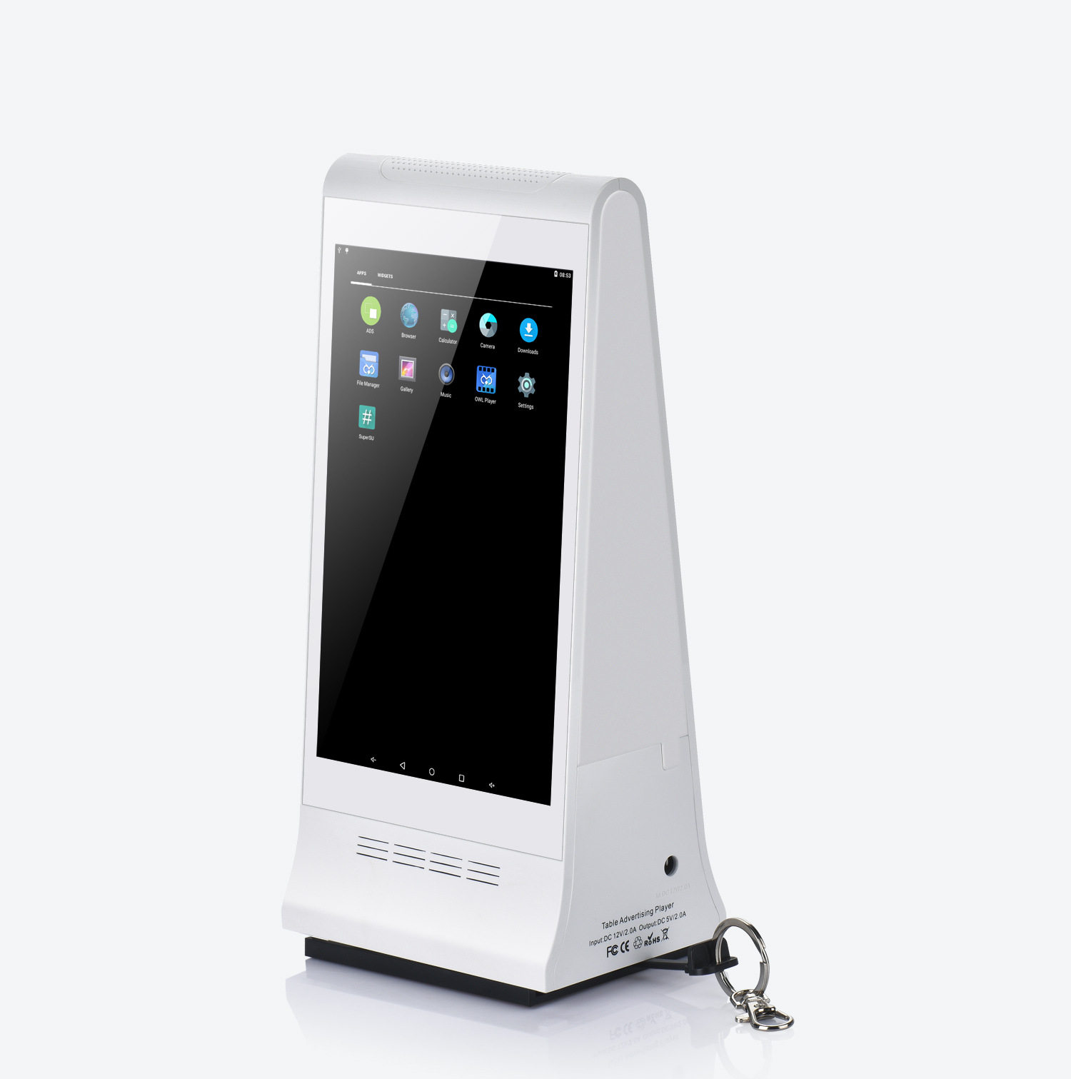 868PXAndroid8寸无线充电触摸屏分屏桌面视频广告播放一体广告机