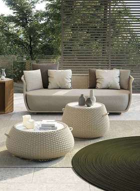 户外藤编沙发藤椅茶几庭院防水阳台室外防晒休闲民宿花园家具组合