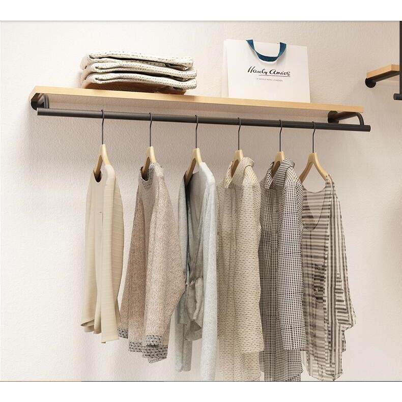 工业风置物挂衣架服装店上墙壁挂式展示架墙上挂衣服吊衣杆陈列架