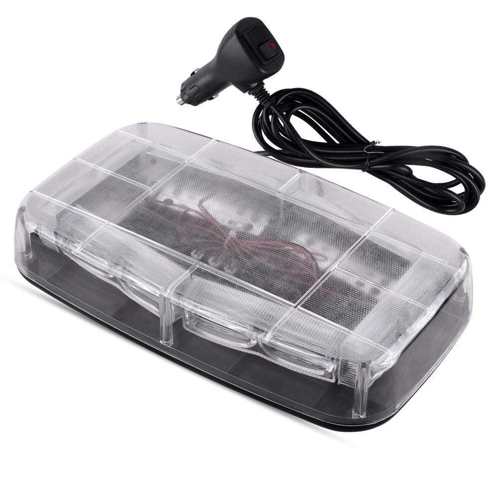 48led汽车吸顶爆闪灯迷你短排警示灯强磁吸盘频闪光车顶灯12-24v