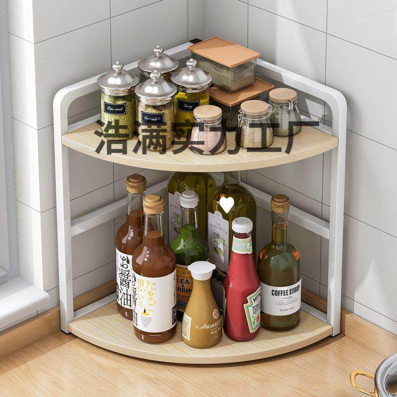 置物架家用台面多层三角形调味料油盐酱醋收纳厨房转角调料品架子