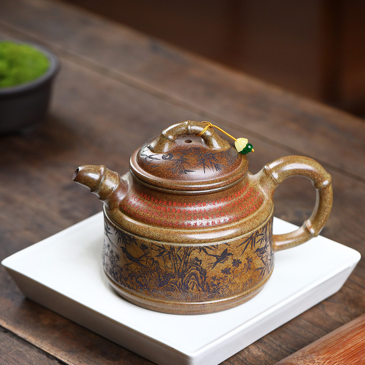 竹鼎特高温柴烧大容量620ml宜兴紫砂壶大品茶具手工高端茶具