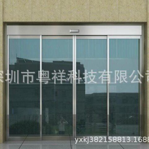 大厦旋转豪华感应玻璃门铝合金紧急逃生平开感应门玻璃感应门维修