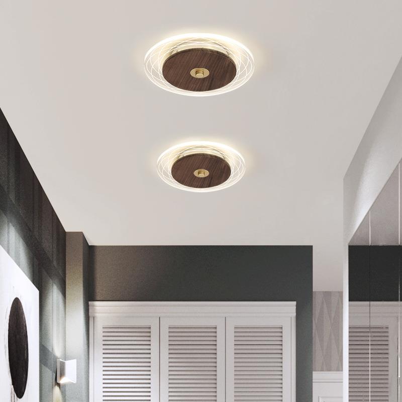 中古过道灯黑胡桃实木新中式入户玄关走廊阳台衣帽间楼梯灯