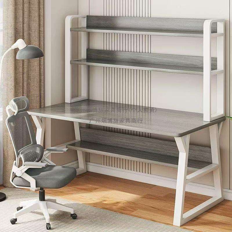 初中生卧室写字台式电脑桌书桌书架一体桌靠墙桌子家用学生学习桌