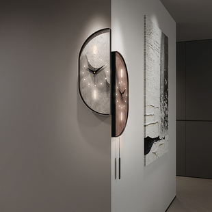 转角挂钟客厅家用2025新款双面挂墙时钟现代简约高级感轻奢拐角钟