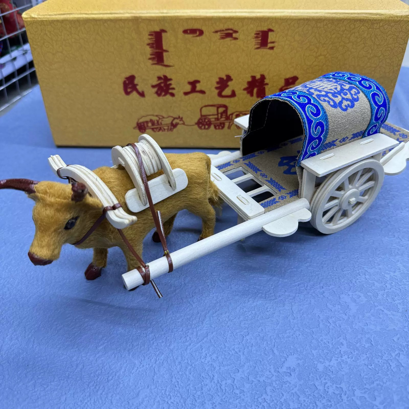 蒙古马拉车模型草原勒勒车蒙古族特色摆件马拉车摆设内蒙古工艺品