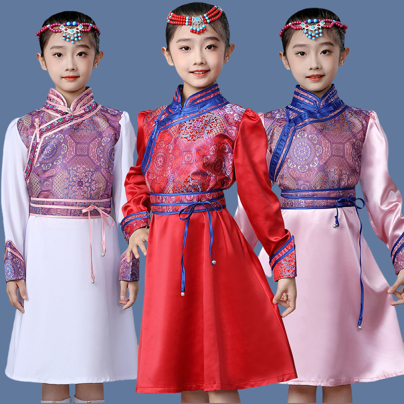 新款儿童蒙古袍蒙古族舞蹈表演出服装少数民族生活女孩蒙古袍旅拍,童装/婴儿装/亲子装,儿童演出服,淘宝优惠券,粉丝福利购,淘宝优惠卷