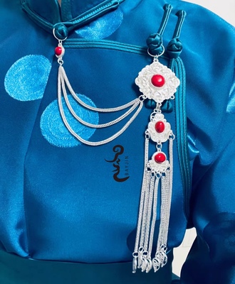 民族风胸挂压襟蒙古族藏族胸花镶嵌挂饰扣挂中国风配饰品复古古典