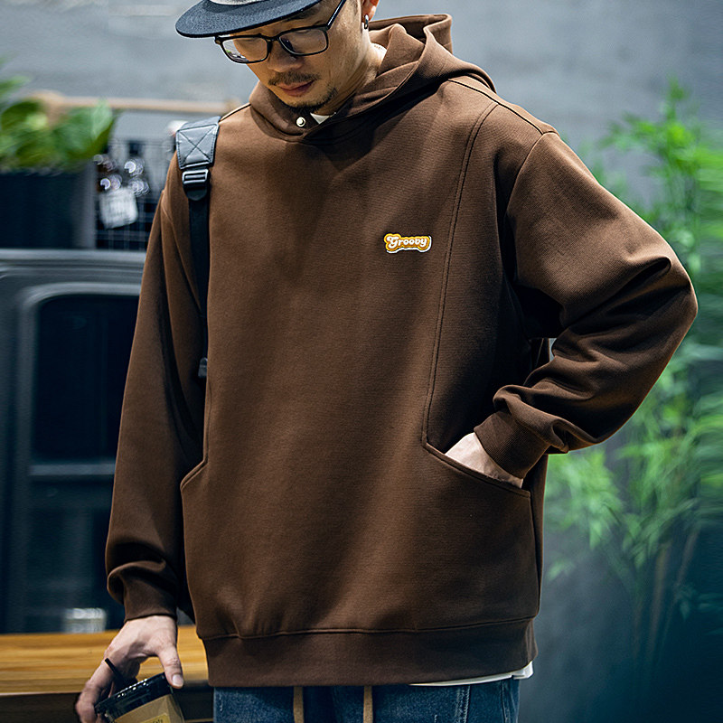 秋季复古卫衣男宽松潮牌大码美式长袖上衣男士连帽休闲外套男款潮