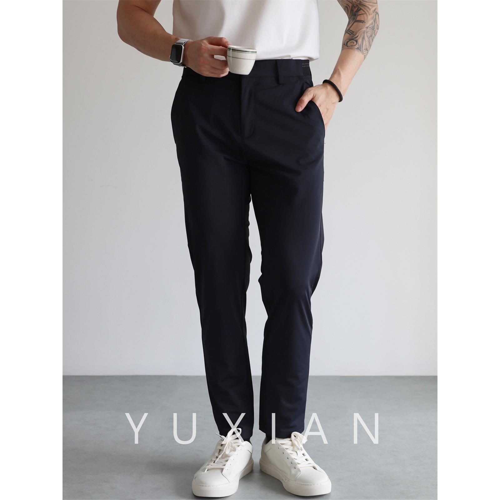 YUXIAN【高端通勤神裤】冰丝商务休闲裤修身直筒弹力薄款春夏男士
