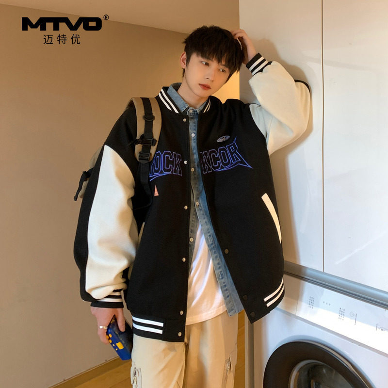 棒球服男秋季潮牌ins春秋潮流衣服男生美式oversize痞帅夹克外套