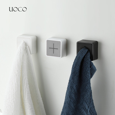 UOCO 创意挂钩免打孔强力粘胶无痕毛巾塞挂衣钩墙上门后承重粘钩