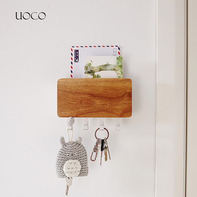 uoco免打孔门后钥匙创意收纳挂钩