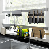 厨房窗户置物架水槽上方窗台水池收纳架跨窗架砧板架墙上壁挂