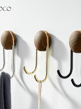 UOCO 挂钩强力粘胶不锈钢厨房浴室毛巾挂衣钩免打孔墙壁粘钩双钩